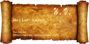 Weiler Vazul névjegykártya